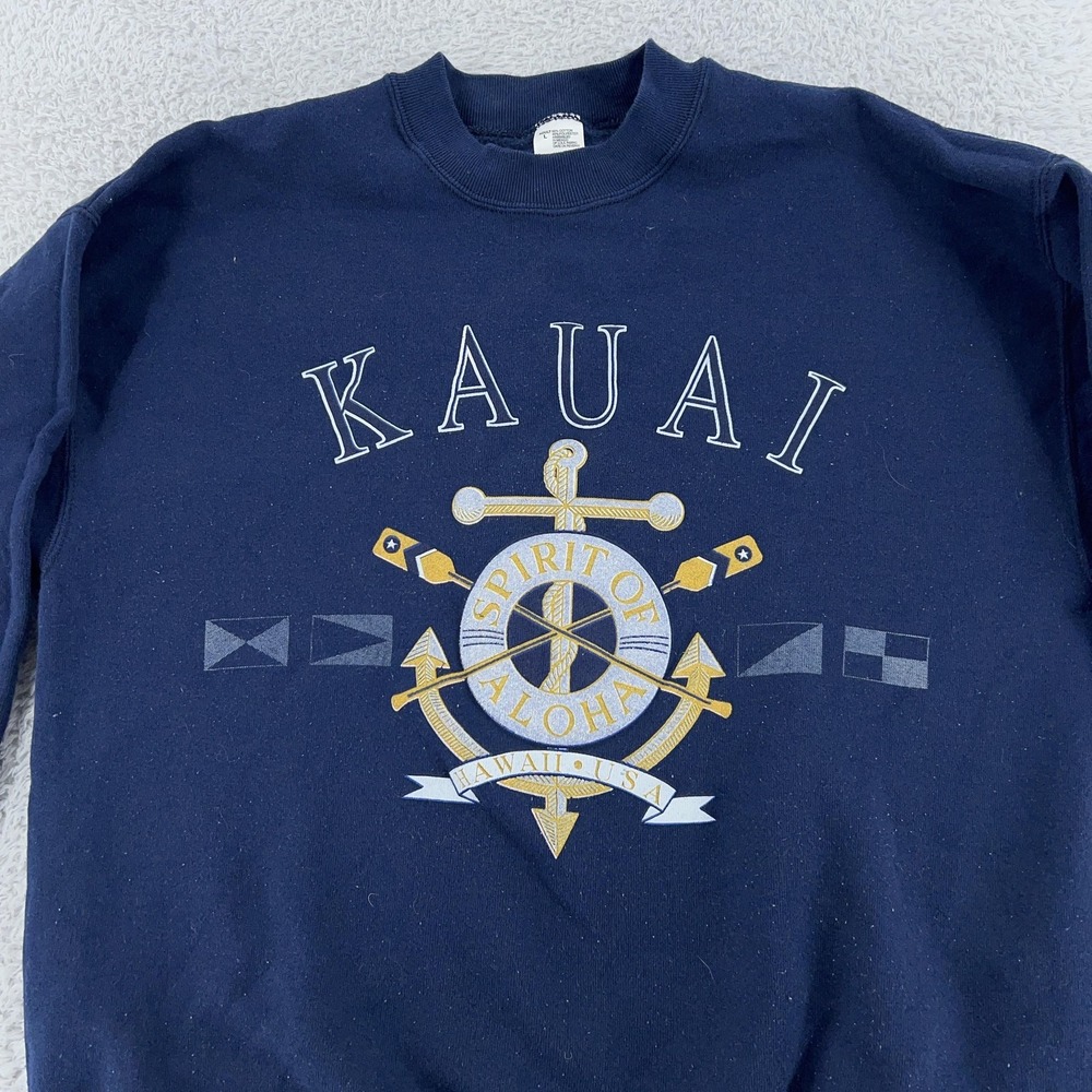 Vintage Kauai Spirit of Aloha Sweatshirt S/M Crewneck Hawaii USA‎ 90s